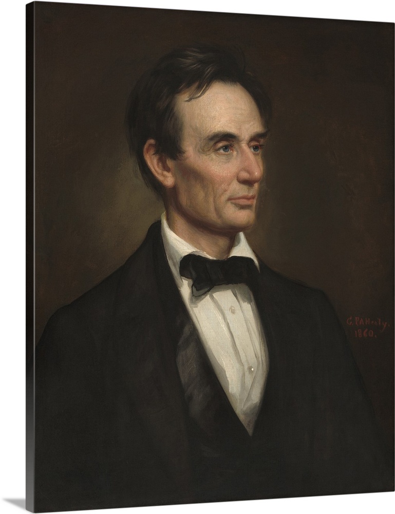 Abraham Lincoln, by George Peter Alexander Healy, 1860, American painting, oil on canvas. Chicago philanthropist Thomas B....