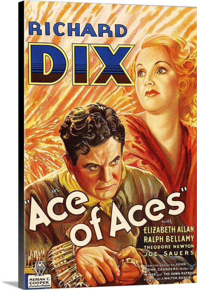 ACE OF ACES, US poster art, from left: Richard Dix, Elizabeth Allan, 1933