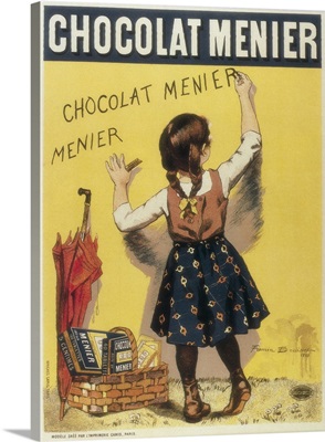 Advertisement sign for Chocolat Menier, 1893. Lithography