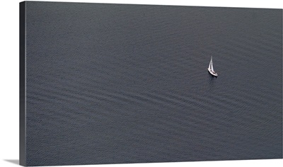 Aerial View Of Sailboat In Water