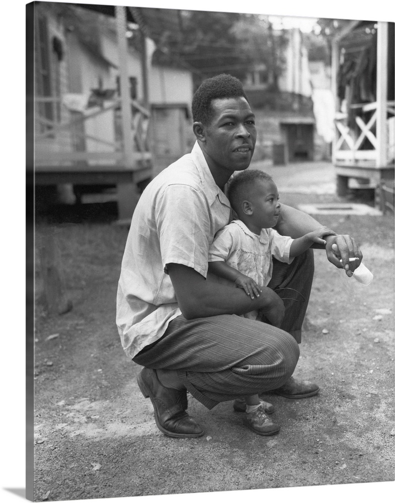 African American Miner With His Little Boy. Grant Town, Marion County, West Virginia.