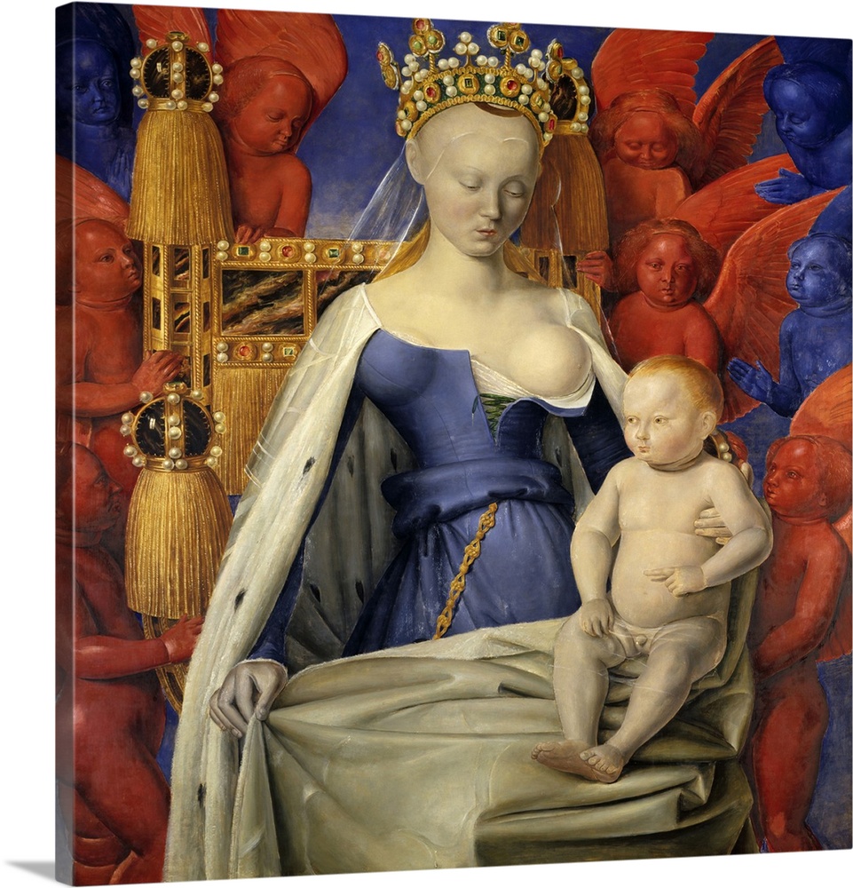 3822, Jean Fouquet, French School. Agnes Sorel as Madonna With Child. Chinon, Forteresse Royale. C3822, Fouquet Jean Ec. F...
