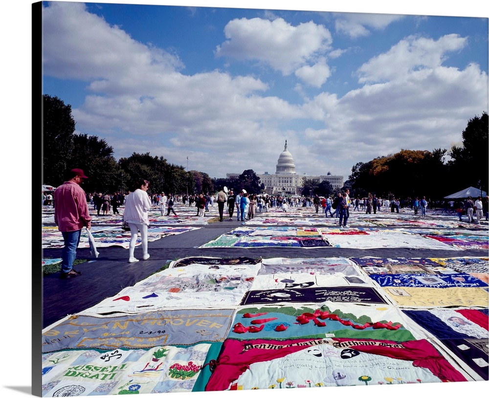AIDS quilt is a memorial to and celebration of the lives of people lost to the AIDS pandemic. The Quilt was displayed on t...