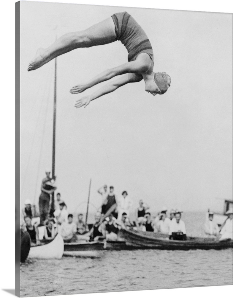 Aileen Riggin at aquatic carnival of the Huguenot Boat Club, New Rochelle, N.Y, 1922. She won the gold medal at the 1920 O...