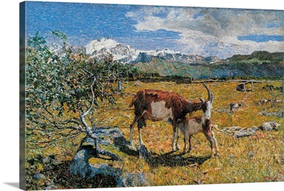 Alps in May (The Loving Mother), by Giovanni Segantini, 1891. Italy