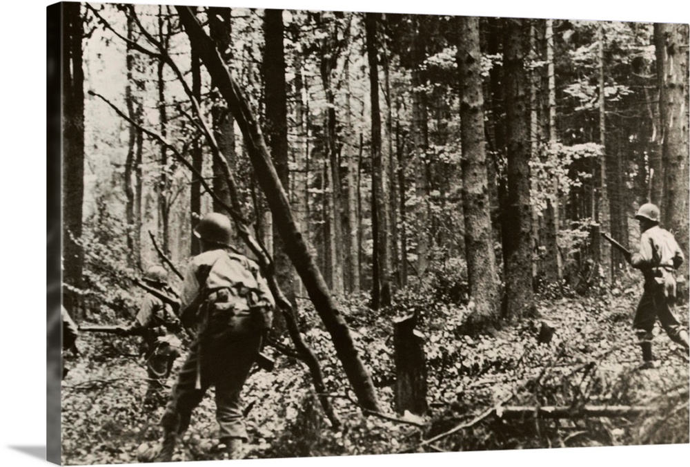 American Infantrymen Fighting In German Hurtgen Forest Near Vossenack. Nov. 9, 1944