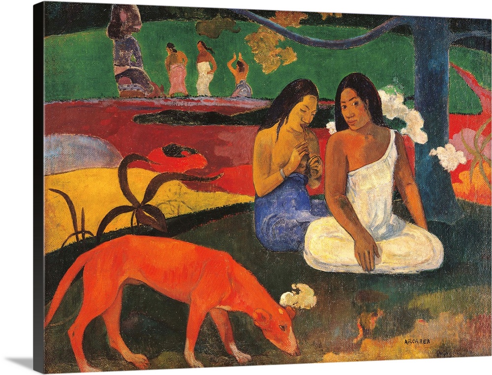 Arara (Jokes), by Paul Gauguin, 1892, 19th Century, oil on canvas, cm 73 x 94 - France, Ile de France, Paris, Muse dOrsay....