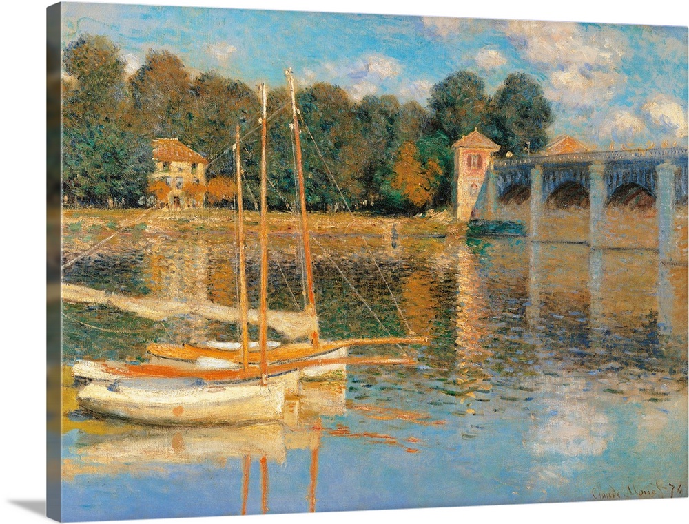 The Argenteuil Bridge, by Claude Monet, 1874, 19th Century, oil on canvas, cm 60,5 x 80 - France, Ile de France, Paris, Mu...