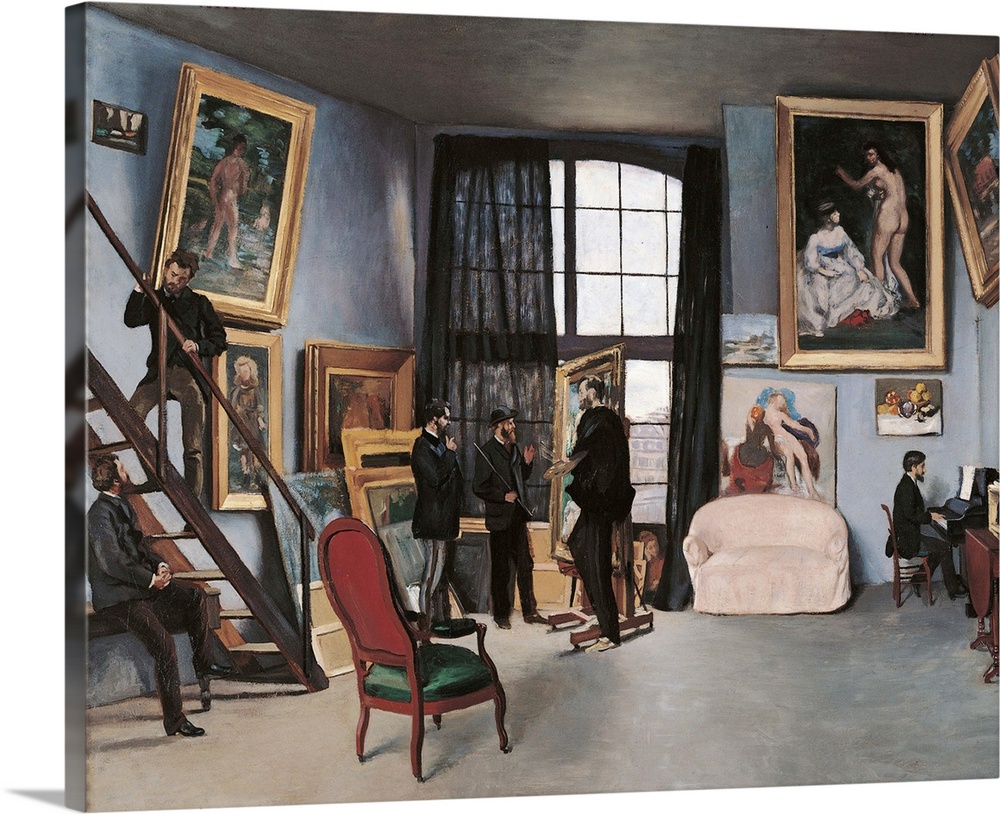 The Artists Studio, Rue de la Condamine, by Jean-Frdric Bazille, 1870, 19th Century, oil on canvas, cm 97 x 112 - France, ...