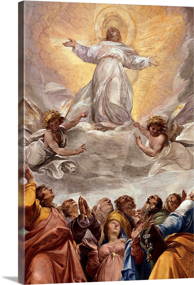 Cesari Giuseppe know as Cavalier d'Arpino, The Ascension, 1592, 16th Century, fresco, Italy, Lazio, Rome, Santa Prassede B...