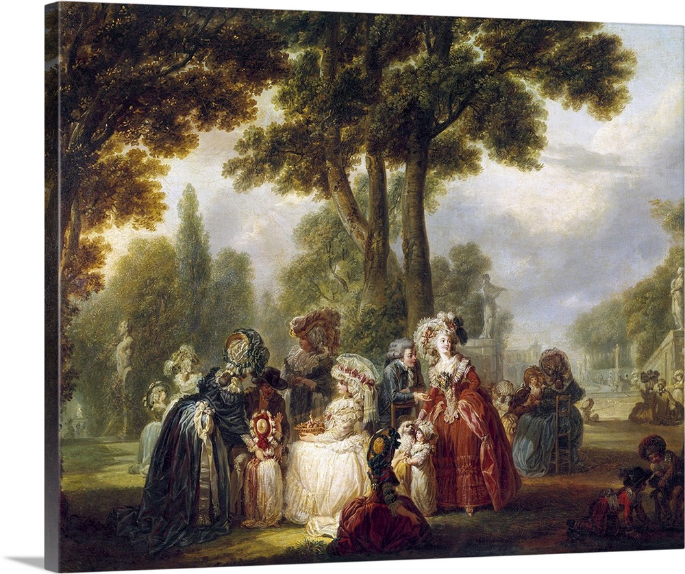 2714 , Watteau De Lille (1731-1798), French School. Assembly in a Park. Paris, musee Cognacq Jay.
