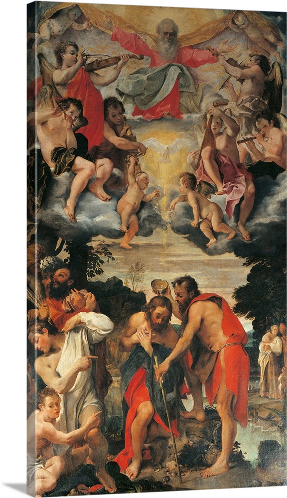 Baptism of Christ, by Annibale Carracci, 1585, 16th Century, oil on canvas, cm 383 x 225 - Italy, Emilia Romagna, Bologna,...
