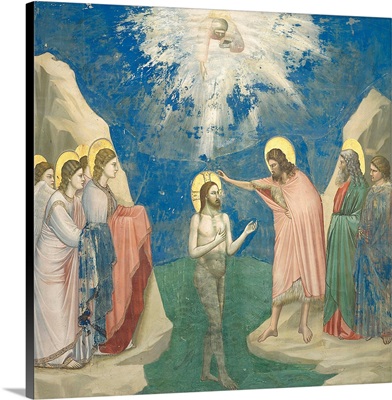 Baptism of Jesus Christ by John the Baptist, by Giotto, c. 1304-1306. Scrovegni Chapel