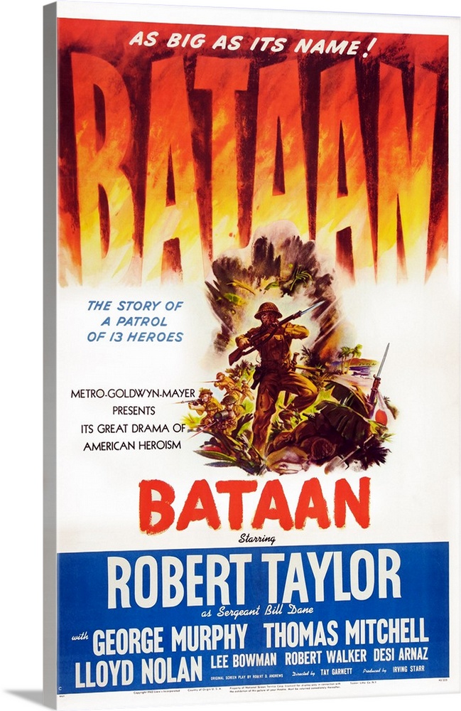 Bataan - Vintage Movie Poster, 1943