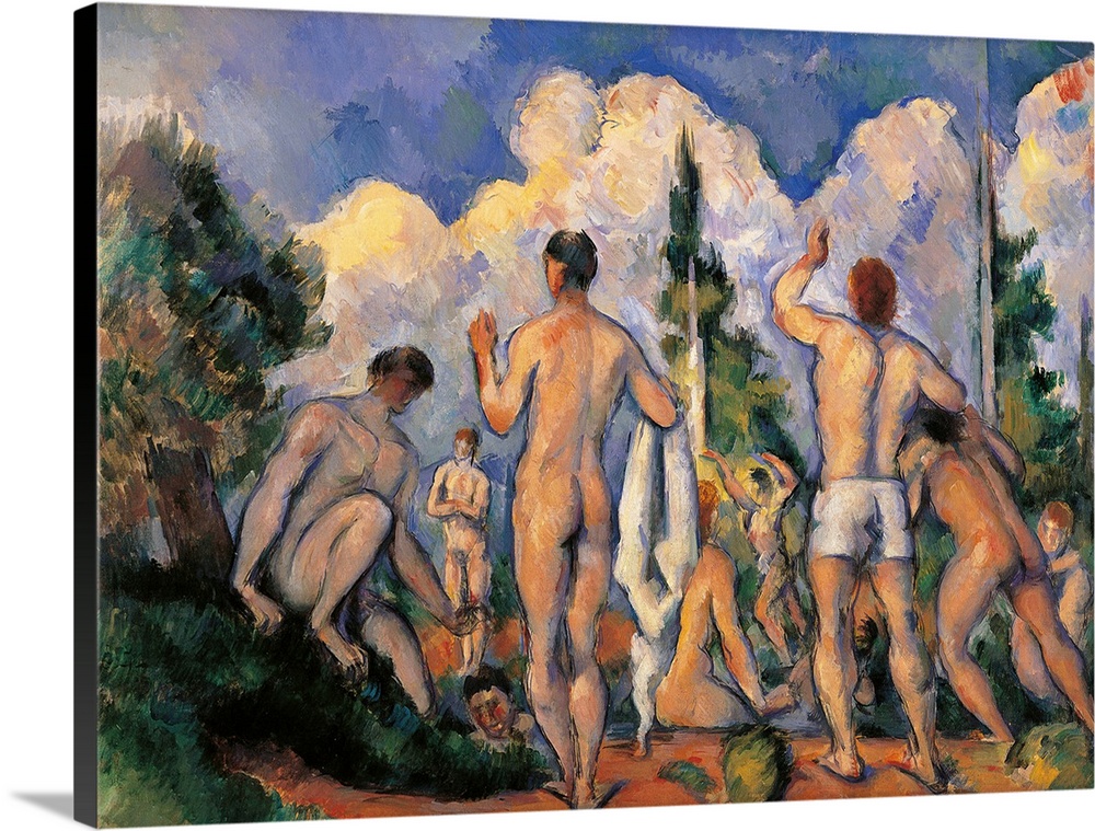 Bathers, by Paul Czanne, 1890 - 1892 about, 19th Century, oil on canvas, cm 60 x 82 - France, Ile de France, Paris, Muse d...