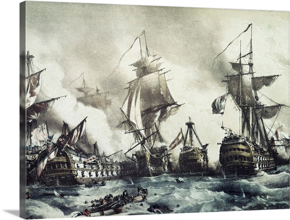 Battle of Trafalgar, 21st October 1805. Engraving. SPAIN. Madrid. National Library. -