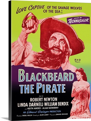 Blackbeard The Pirate, US Poster Art, 1952