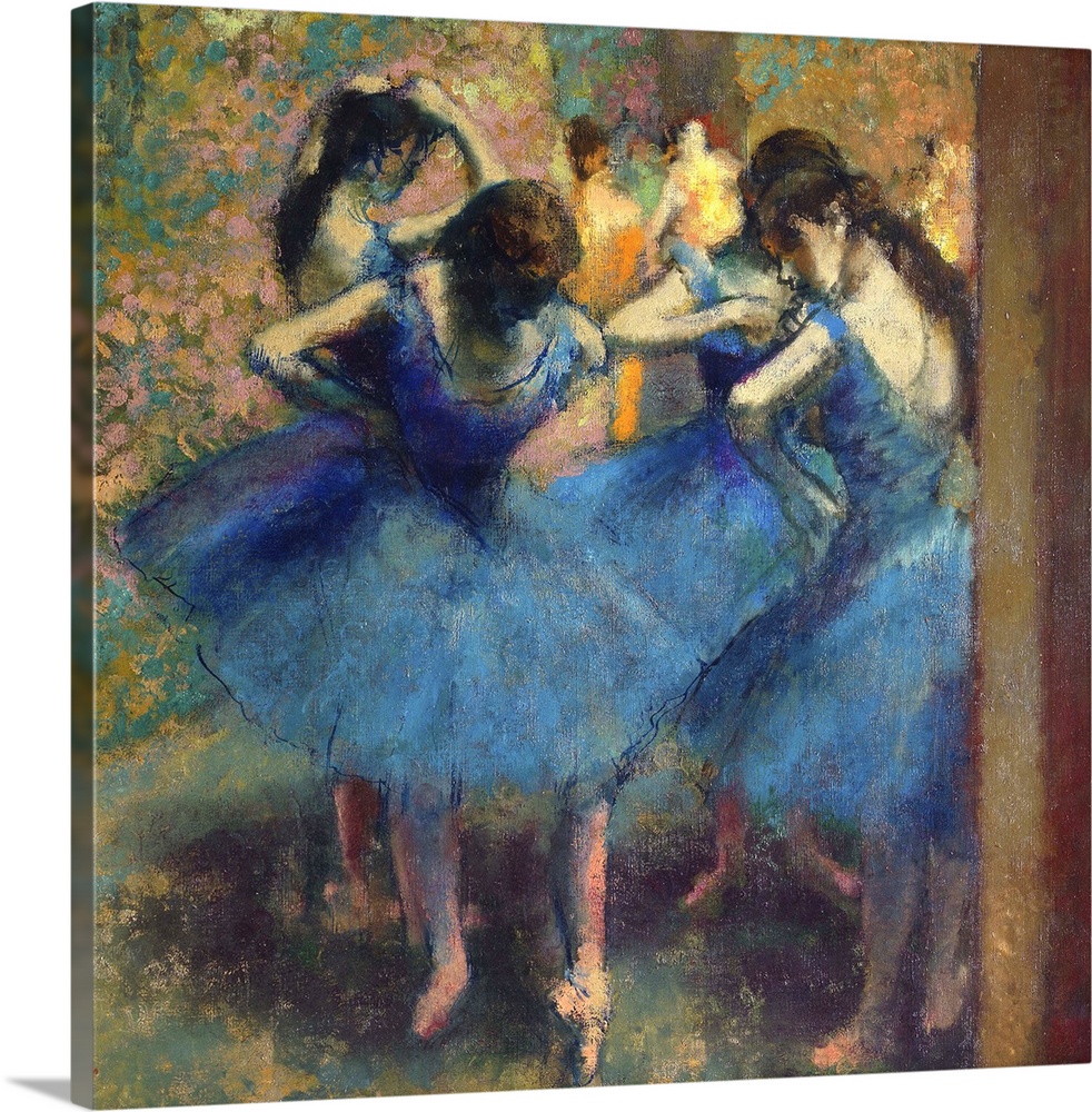 Edgar Degas, French School. Blue Dancers. Oil on canvas, 0.85 x 0.75 m. Paris, musee d'Orsay. c656, Degas Edgar Ec. Fr. Da...