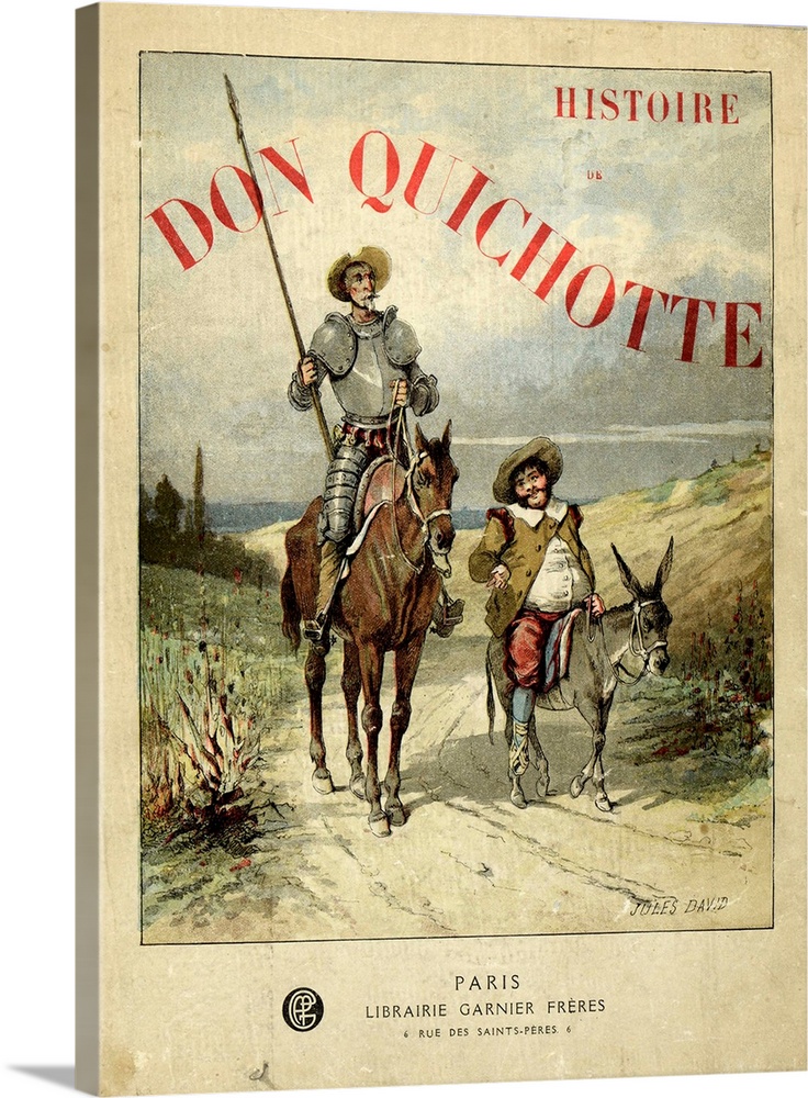 Book Cover of 'Don Quichotte' (Don Quixote), illustrated by Jules David, Librairie Garnier.