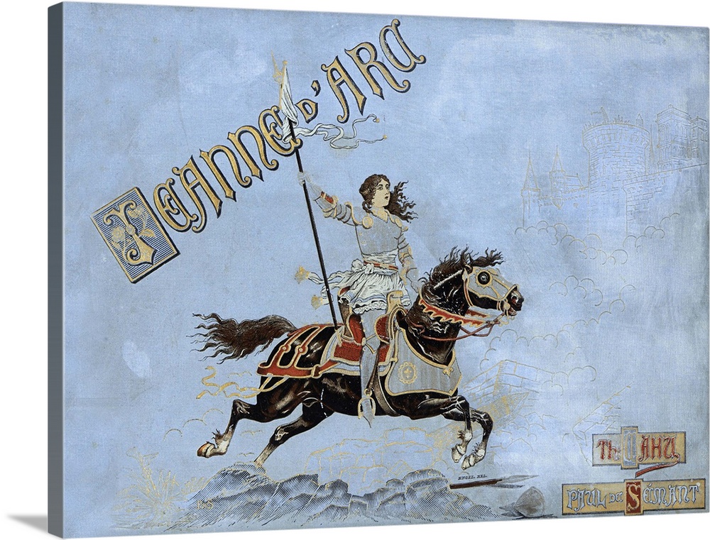 Book Cover of 'Jeanne d'Arc' (Joan of Arc), by Theodore Cahu and illustrated by Paul de Semant (1855 - 1915).