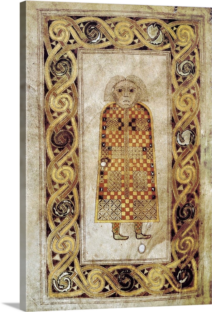 Book of Durrow. ca. 675. The Man, symbol of Saint Matthew. Anglo-Irish art
