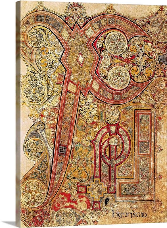 Book of Kells. 8th-9th c. Chapter letter from the gospel. Anglo-Irish ...