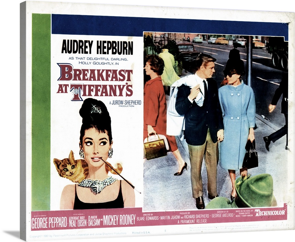 Breakfast At Tiffany's, From Left, George Peppard, Audrey Hepburn, 1961.