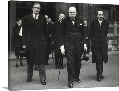 British leaders leaving the Westminster Abby memorial service for David Lloyd George