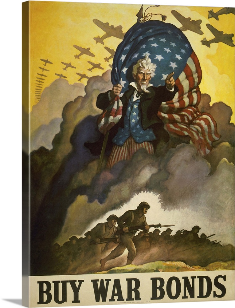 Buy War Bonds. WWII Poster Of Uncle Sam