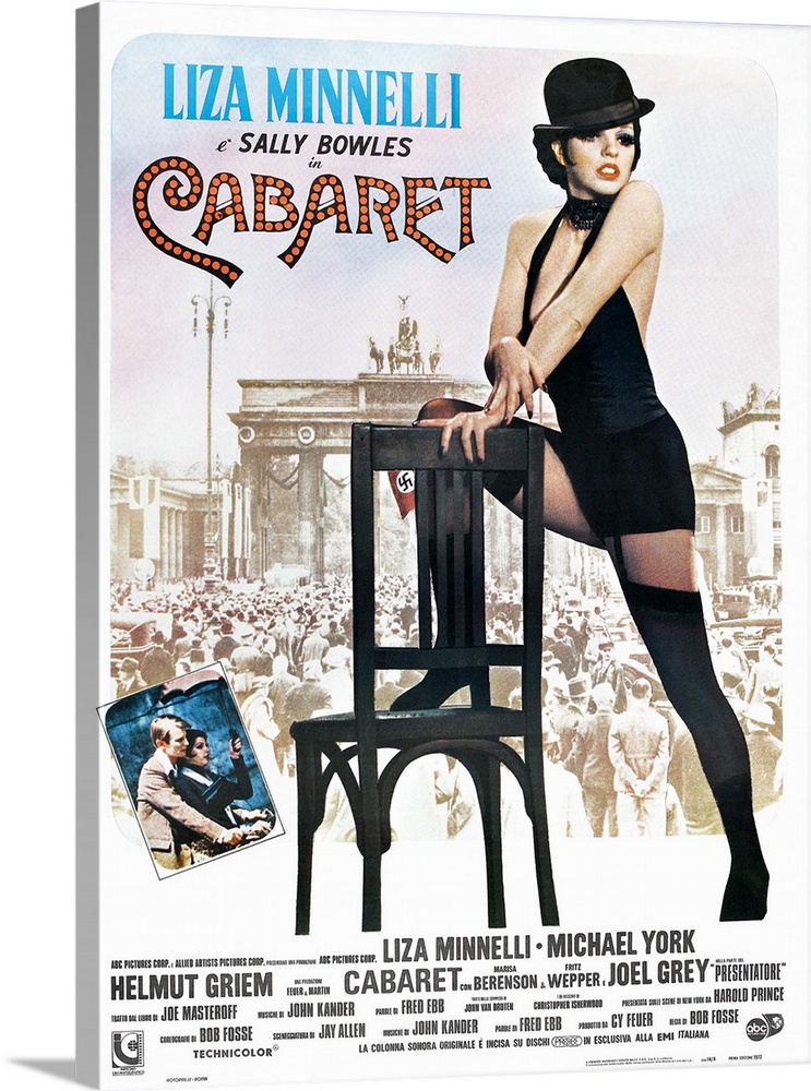 Cabaret, Italian Poster, Liza Minnelli, Inset Photo: Michael York, Liza Minnelli, 1972.