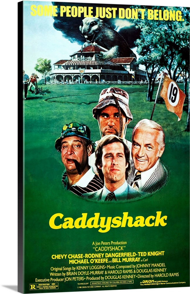 CADDYSHACK, US poster art, from left: Rodney Dangerfield, Bill Murray, Chevy Chase, Ted Knight, 1980,