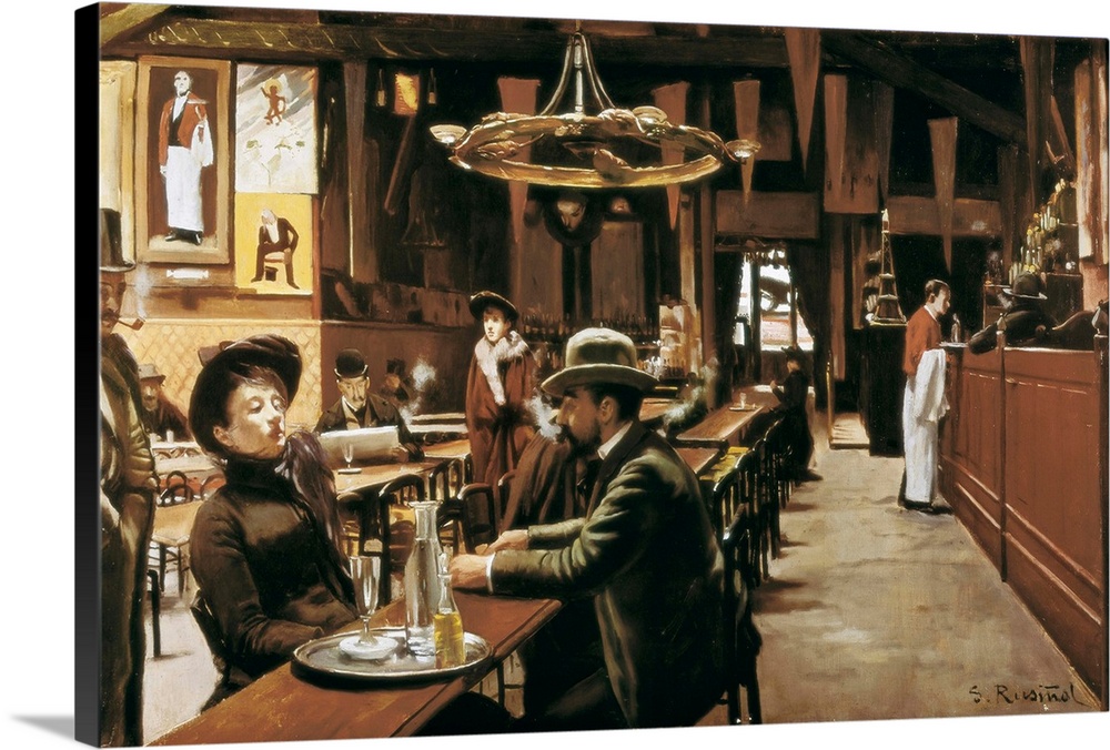 RUSInOL i PRATS, Santiago (1861-1931). Cafe at Montmartre. 1890. Modernism. Oil on canvas. SPAIN. Monistrol de Montserrat....