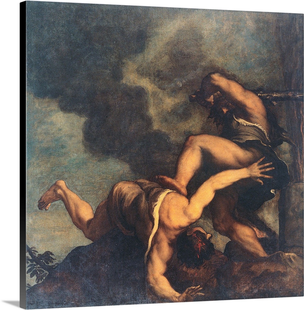 Cain kills (His Brother) Abel, by Tiziano Vecellio known as Titian, 1542 - 1544 about, 16th Century, oil on canvas, cm 282...