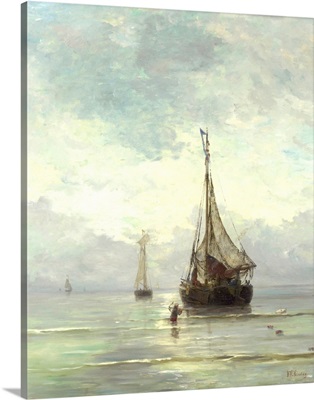 Calm Sea, by Hendrik Willem Mesdag, 1860-1900, Dutch painting, oil on canvas