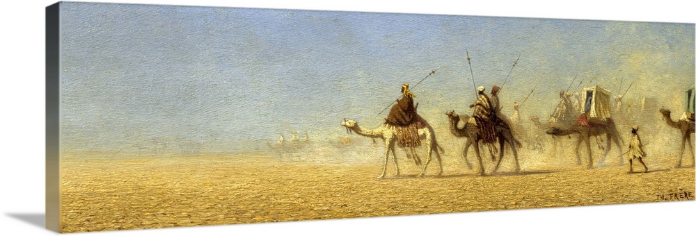 Charles Theodore Frere (1814-1888), French School. Caravan Crossing the Desert. Reims, musee des Beaux Arts.