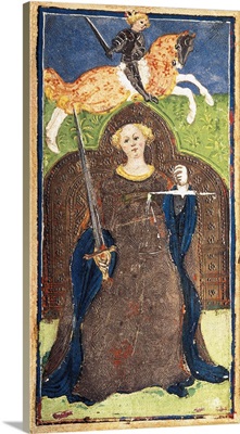 Card of the Justice The Visconti Tarot, Ca. 1450