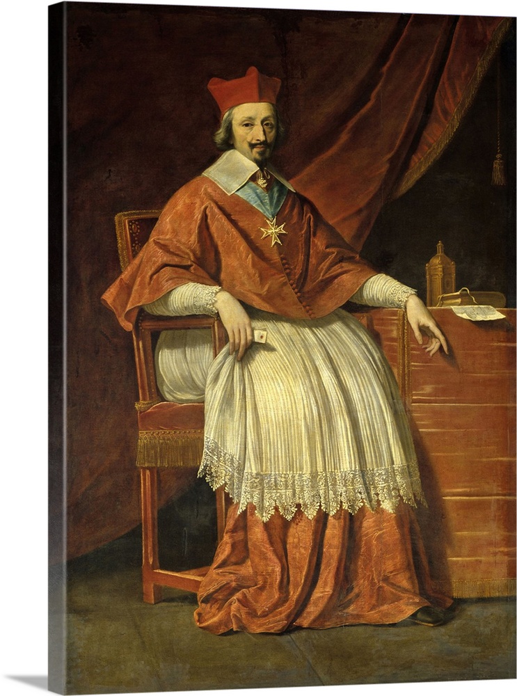 Philippe de Champaigne, Flemish School. Full legth portrait of Cardinal de Richelieu. 1636. Oil on canvas, 2.05 x 1.44 m. ...