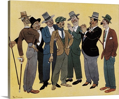 Caricature of Spanish people. 1920's