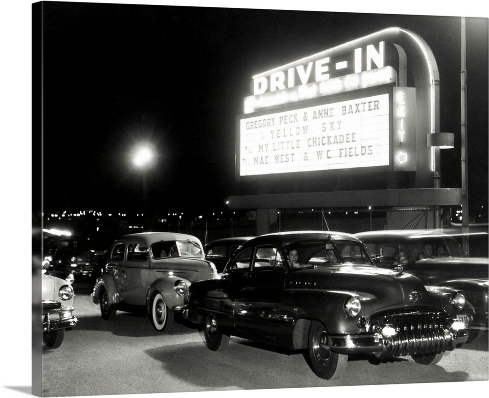 Cars at the Whitestone Bridge Drive-In Theater which opened in August 1949. The Drive-In Theater could accommodate 1,200 c...