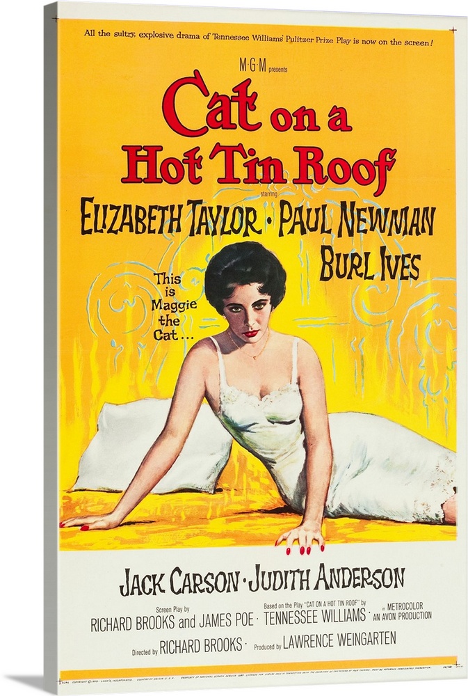 Cat On A Hot Tin Roof - Vintage Movie Poster