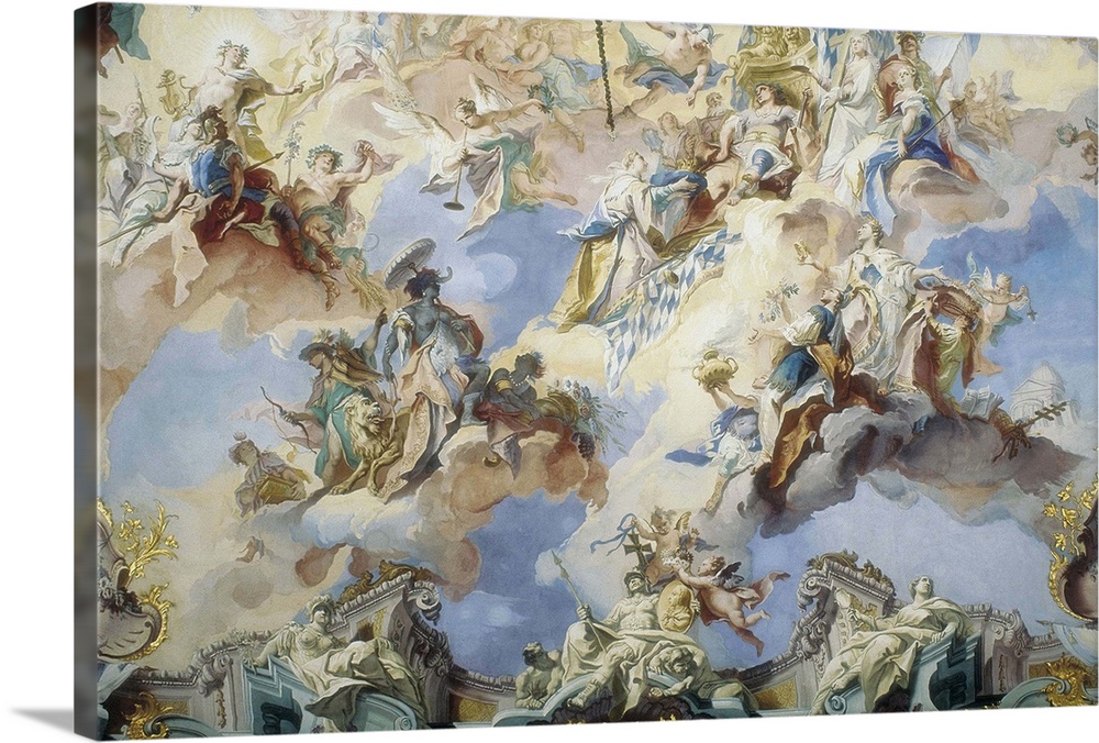 Ceiling of the Guard Hall, Augustusburg Palace, Germany Wall Art ...