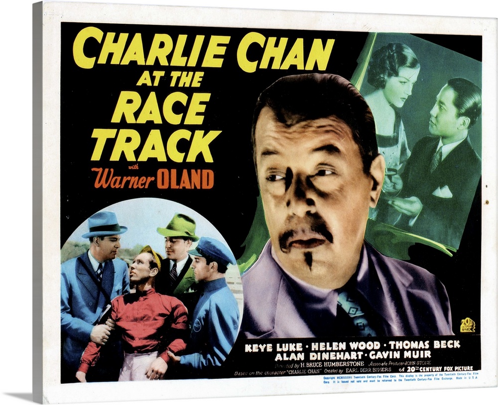 Charlie Chan At The Race Track, US Poster, Warner Oland, 1936.