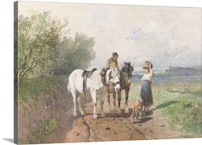 Chat on a Country Road, by Anton Mauve, c. 1860-80