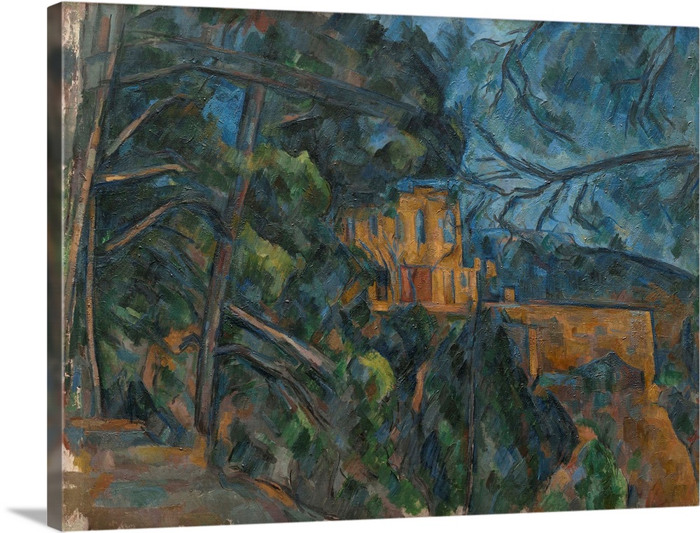 Chateau Noir, by Paul Cezanne, 1800-04, French Post-Impressionist painting, oil on canvas. In this late painting, Cezanne'...