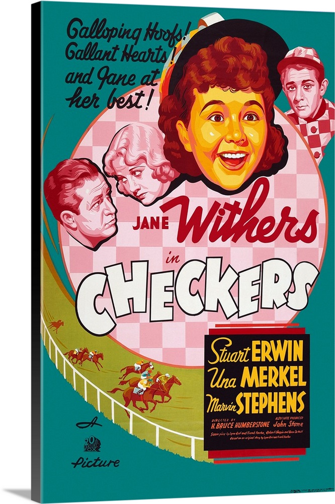 Checkers, Poster Art, L-R: Stuart Erwin, Una Merkel, Jane Withers, Marvin Stephens, 1937.