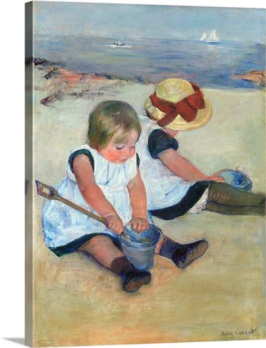 Children Playing On The Beach By Mary Cassatt 1884 Wall Art Canvas Prints Framed Prints Wall Peels Great Big Canvas