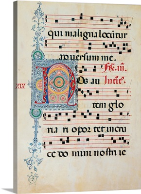 Choral part of the Mass, illuminated manuscript, 15th c. Osservanza Basilica, Siena