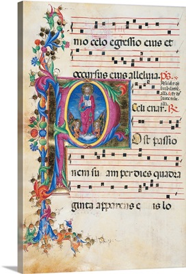 Choral response for religious services, illuminated manuscript, 14th c.