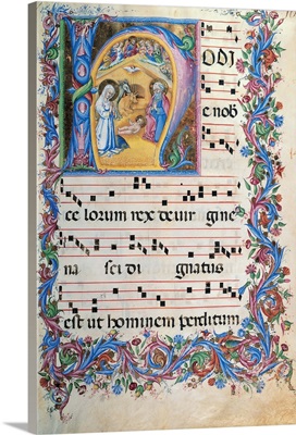 Choral response for religious services, illuminated manuscript, 14th c.