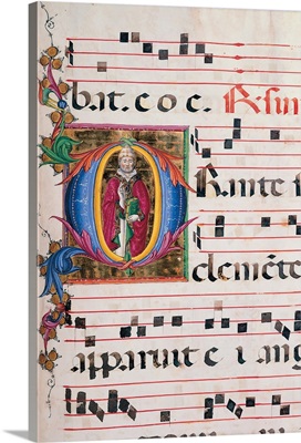 Choral Response For Religious Services, Illuminated Manuscript, 14th C. Osservanza Basil